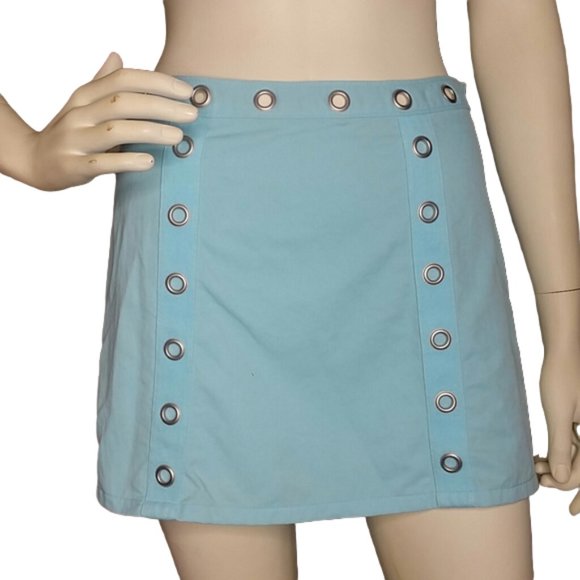 Anne Cole Dresses & Skirts - Vintage Anne Cole Light Blue Grommet Mini Skirt